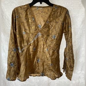 Silk long sleeve top